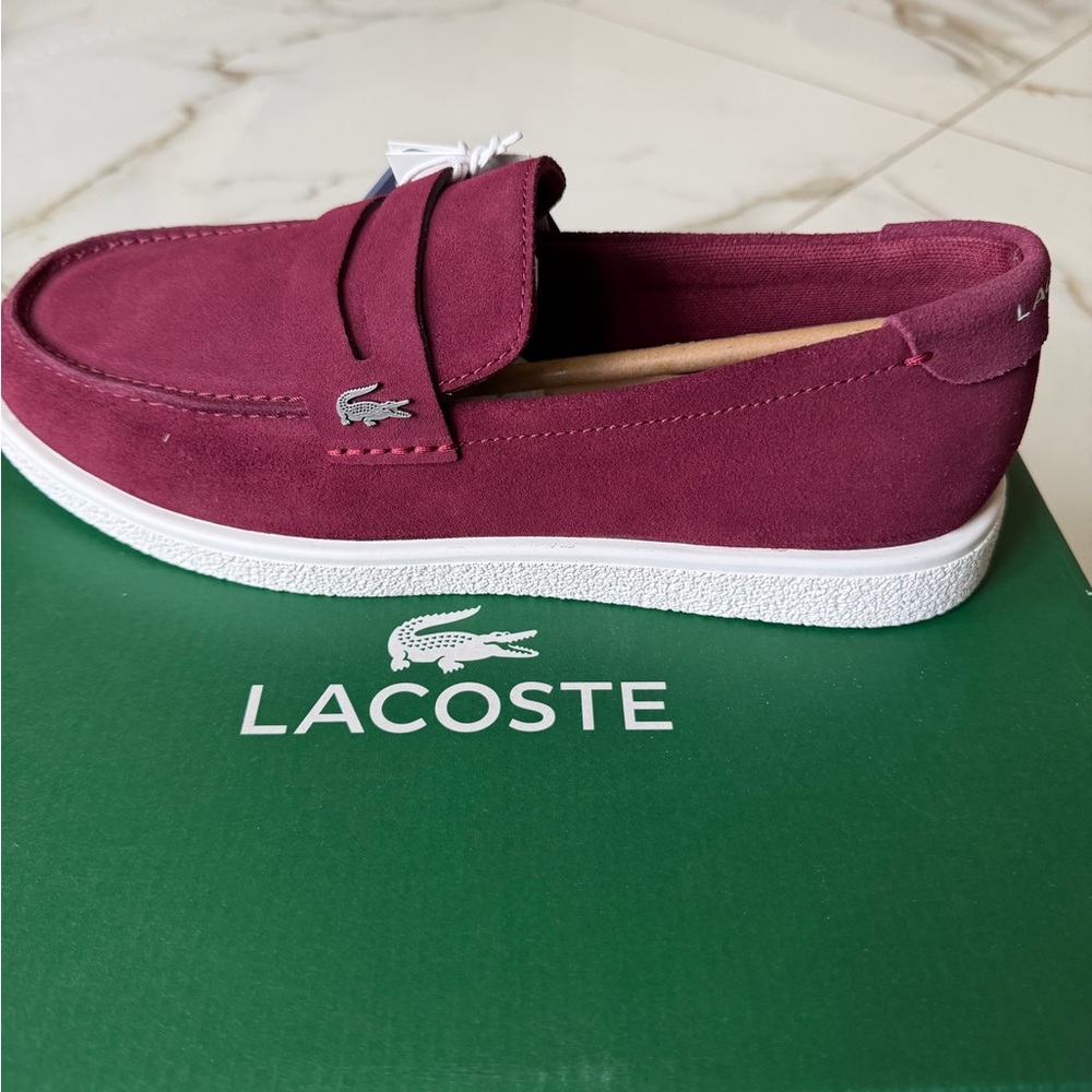 Lacoste Men's Slip-On Loafers - Deep Red